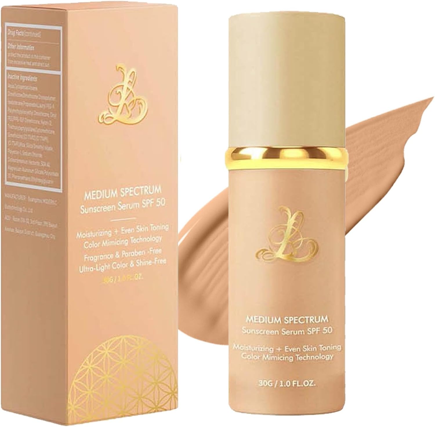 4-in-1 Color Changing Foundation with SPF 50 - Medium to Full Coverage | Long-Lasting & Waterproof Anti-Aging Makeup | Combines Sunscreen + Moisturizer + Concealer + Brightener (30ml)