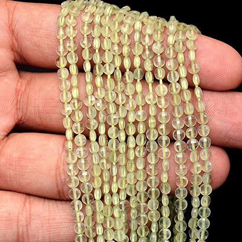 Perles en préhnite naturelle AAA+ de 4mm pour la création de bijoux haut de gamme