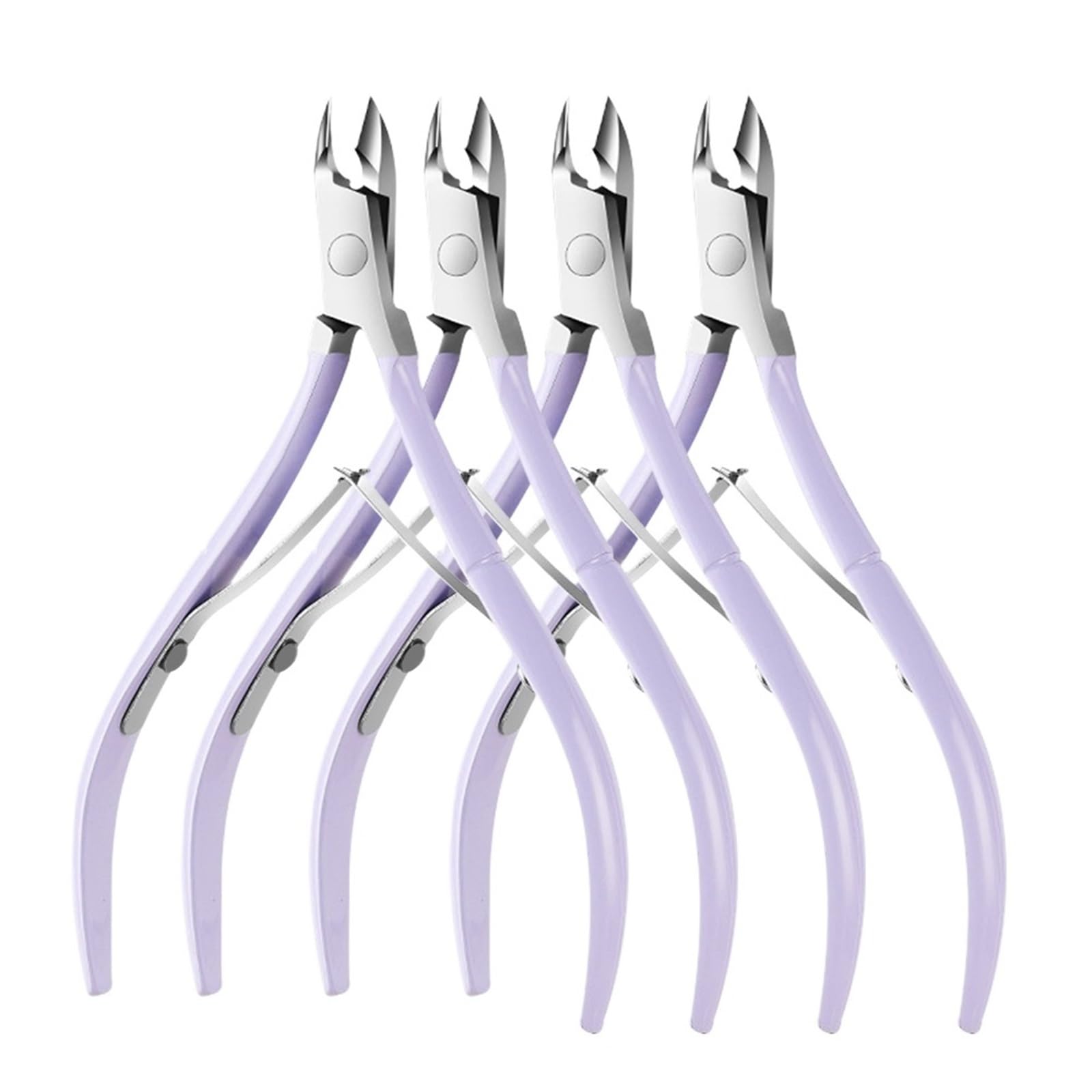 Corta cuticulas 1/2/4 Uds cortaúñas de acero inoxidable for cutículas cortador de uñas arte manicura pedicura cuidado alicate cortador herramientas de belleza for uñas para Manicura(PURPLE-4PCS)