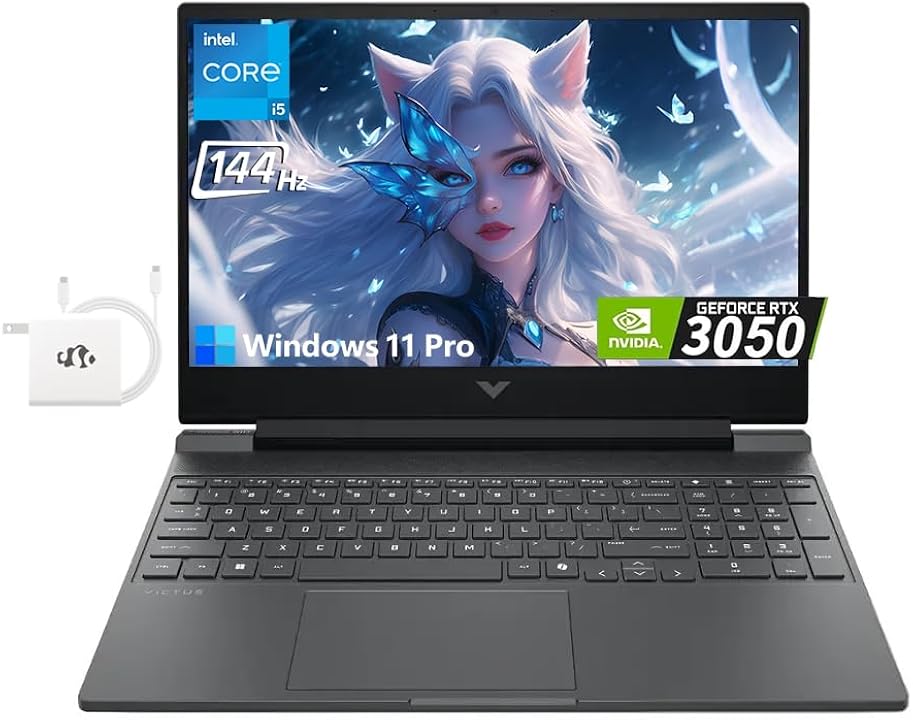 HP Victus 15.6" FHD 144Hz Gaming Laptop, 32GB RAM 1TB SSD Intel 8-Core i5-12450H(Beat i7-11800H), NVIDIA GeForce RTX 3050 for Laptop Gamer with Backlit Keyboard Wi-Fi 6 Bluetooth 5.4 Win 11 Pro