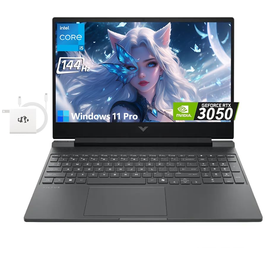HP Victus 15.6' FHD 144Hz Gaming Laptop, 16GB RAM 1TB SSD Intel 8-Core i5-12450H(Beat i7-11800H), NVIDIA GeForce RTX 3050 for Laptop Gamer with Backlit Keyboard Wi-Fi 6 Bluetooth 5.4 Win 11 Pro