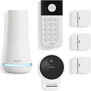 SimpliSafe Sistema de seguridad inalámbrico para el hogar de 6 piezas con cámara exterior - Monitoreo profesional opcional 24/7 - Sin contrato - Compatible con Alexa y Google Assistant