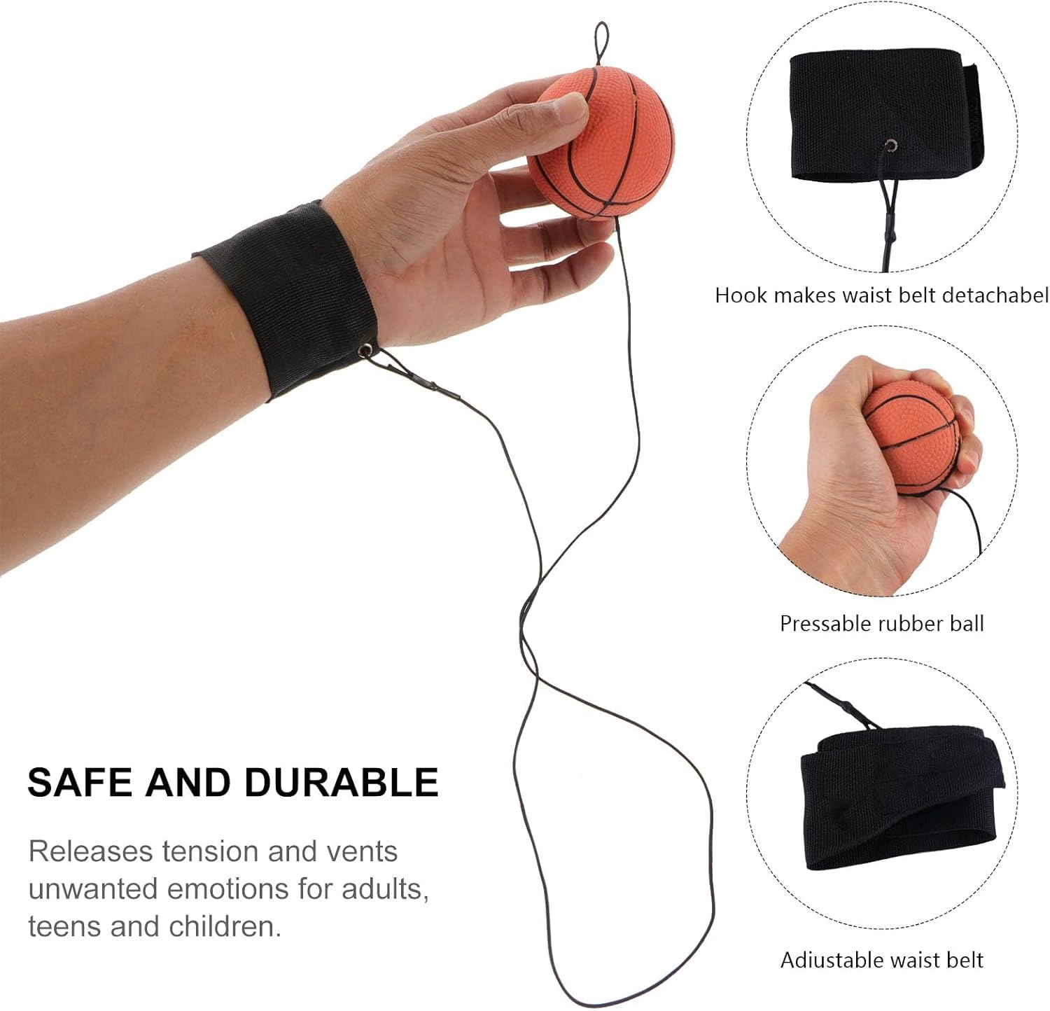 Giochi Sportivi Bambini BDHI Palline Da Polso Con Elastico - Set 6 Palline Per Allenamento E Gioco, Ritorno Automatico Esercizi Mano Avambraccio