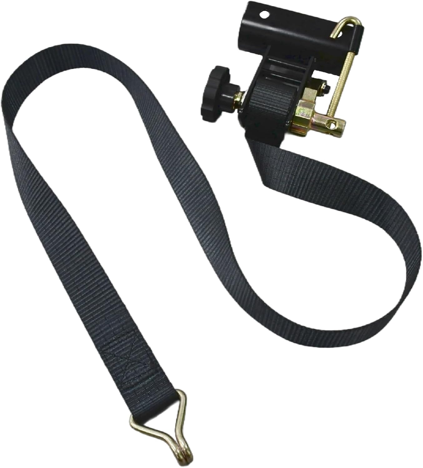 Ladder Rack Ratchet Straps - 2" Black Round Tube Mount - (4 Pack) Heavy Duty 500lbs Load Capacity, 1.5"W x 7.5'L Locking Strap with Double J-Hooks for UTV,ATV,Truck,Cargo Van,Security Tie Down Straps - Image 6