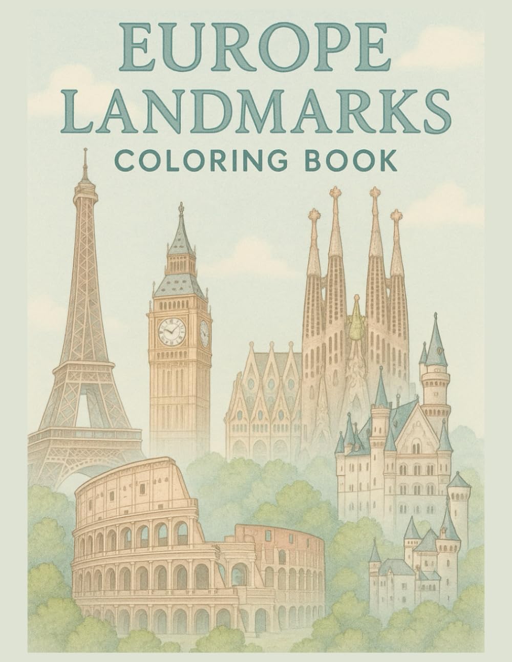 Europe Landmarks Coloring Book (World Landmarks Coloring Book Series)