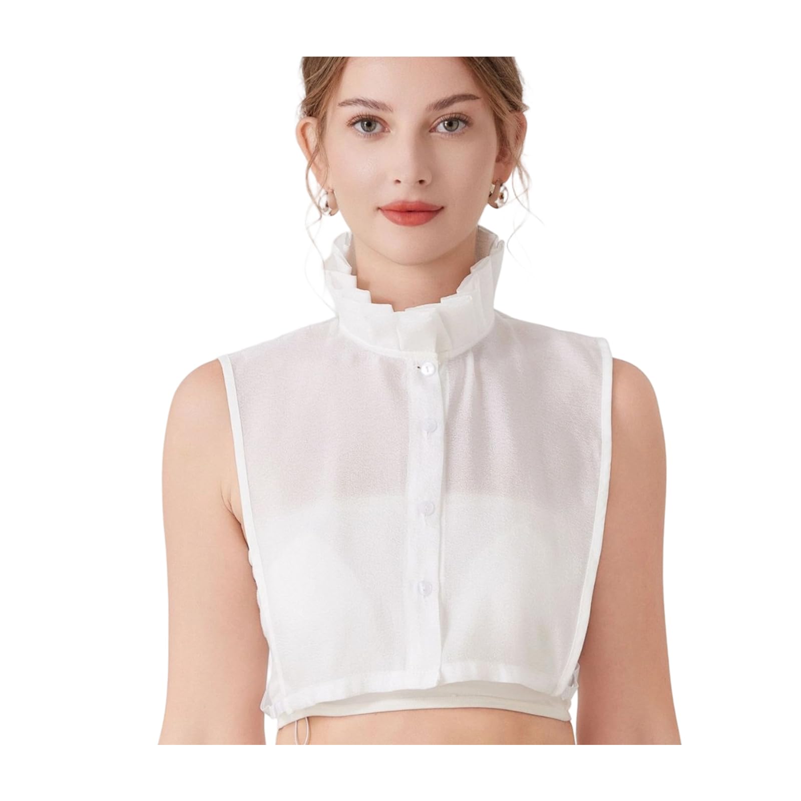 MICFENY Stylish Trim False Collar Breathable Fabric Fashion Neckpiece For Daily Outfits