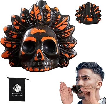 Aztec Death Whistle, Aztec Whistles, Death Whistle Scream, Authentic Human Sounding Screams 125+ Decibels Loud, Aztec Ghost Whistles, 3D ScreamingWhistle with Storage Bag Extremely Loud