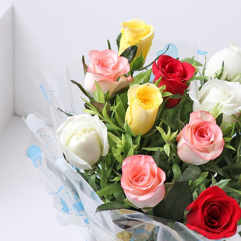FlowerAura Fresh Flower Bouquet Gift Roses Flowers Bouquet Valentine's Day Gift's For Girlfriend Boyfriend Wife & Husband & Anniversary (Set 6 Multicolor) (Same Day Delivery) 3 61YSSPq1y8L