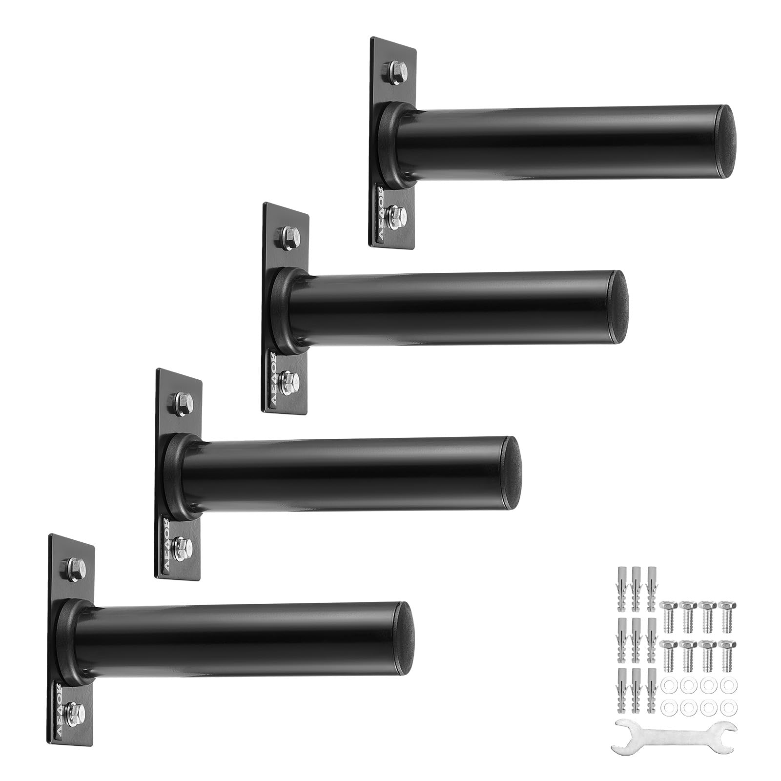 VEVOR Hantelscheibenhalter zur Wandmontage, Hantelständer für 2-Zoll-Hantelscheiben, 150 kg Tragkraft, Hantelständer, Heim-Fitnessstudio-Organizer aus Eisen 4er-Pack Montagezubehör enthalten
