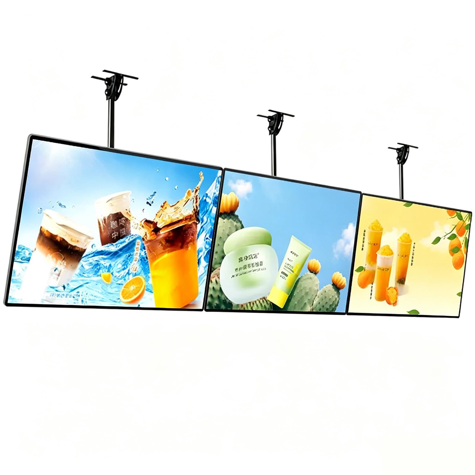 Naścienna skrzynka oświetleniowa LED z drążkiem teleskopowym, wąska ramka zatrzaskowa 3D, billboard, restauracja, kawa, napoje, desery, tablica, znak, 3 szt., 60 cm x 90 cm