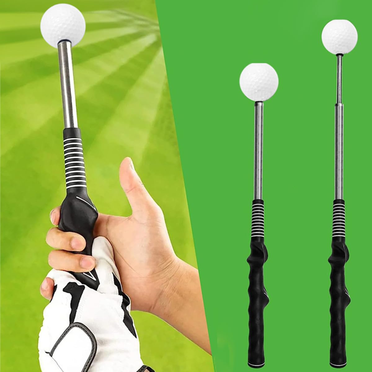 Entrenador de swing de golf ajustable con sonido de impacto TP14 38.5-66 cm retráctil