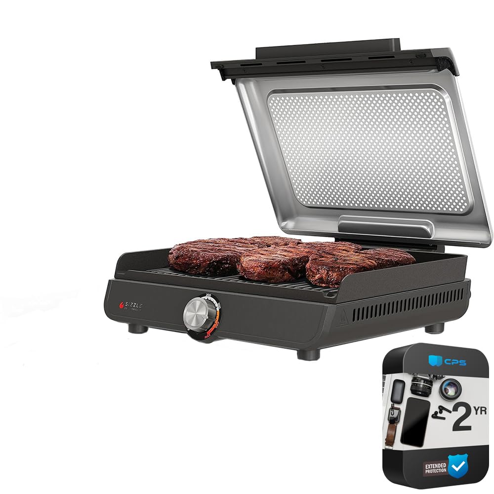 Amazon.com: Ninja GR100 Sizzle Smokeless Indoor Grill (Renewed) Bundle ...