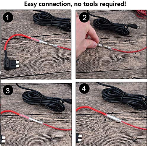 Image of NUNET 15ft Car Dash Cam Hardwire Kits,DC 5.5mm Head Charge Cable Tools w. Mini(ACS) /LP Mini(ACN) /ATO(ATC or ACU) /Micro2(ACZ) Fuse for NuCam WR & Galaxy Projector etc