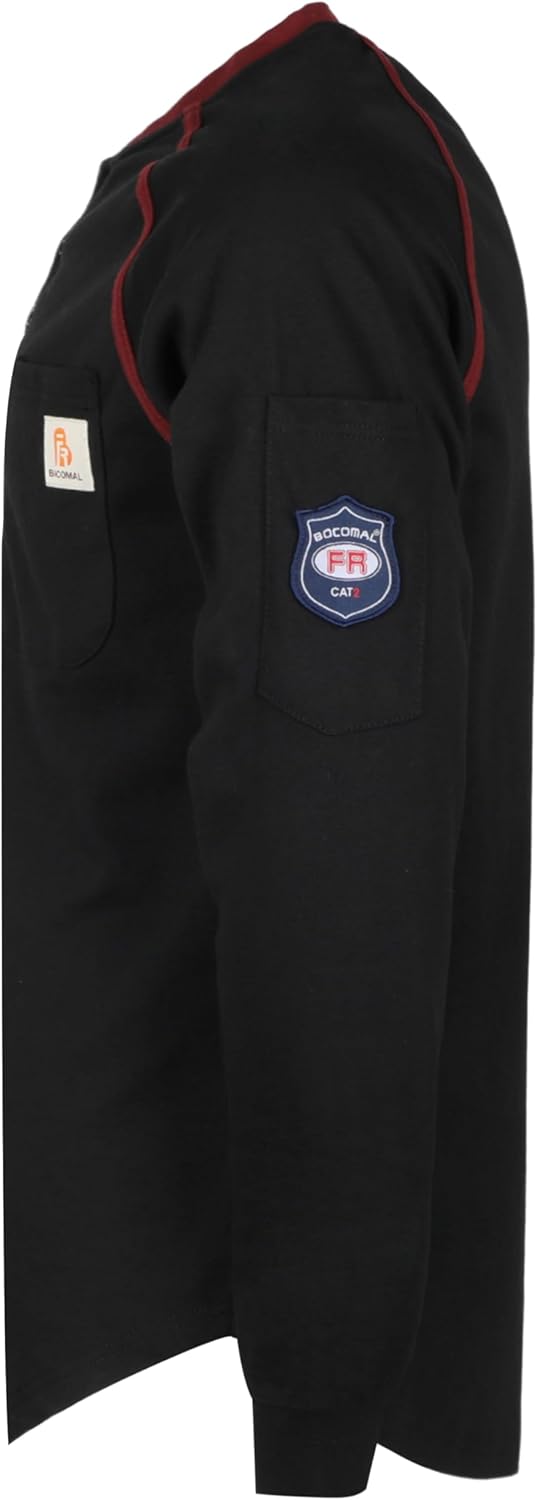 BOCOMAL FR Shirts 5.5oz Light Weight Henley and Short Sleeve Flame Resistant/Fire Retardant Clothing Shirt - Image 2