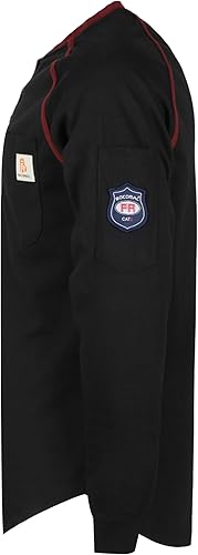 Miniatura 52 de BOCOMAL FR Shirts - Camisa ligera de 5.5 onzas de manga corta y resistente al fuego/ignífuga Gris jaspeado,Gris jaspeado oscuro,marino,Gris,Rojo