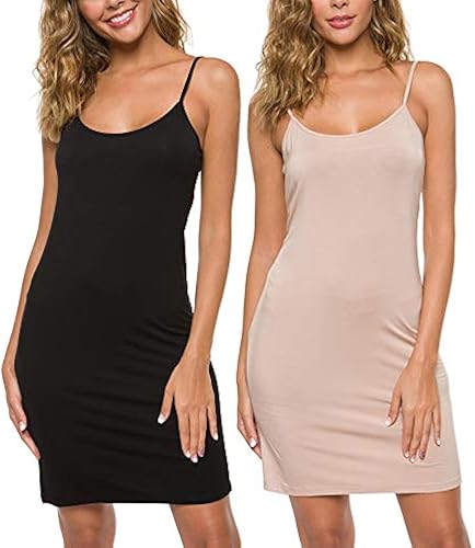 Malist Vestido para mujer con tirantes delgados ajustables y cuello redondo