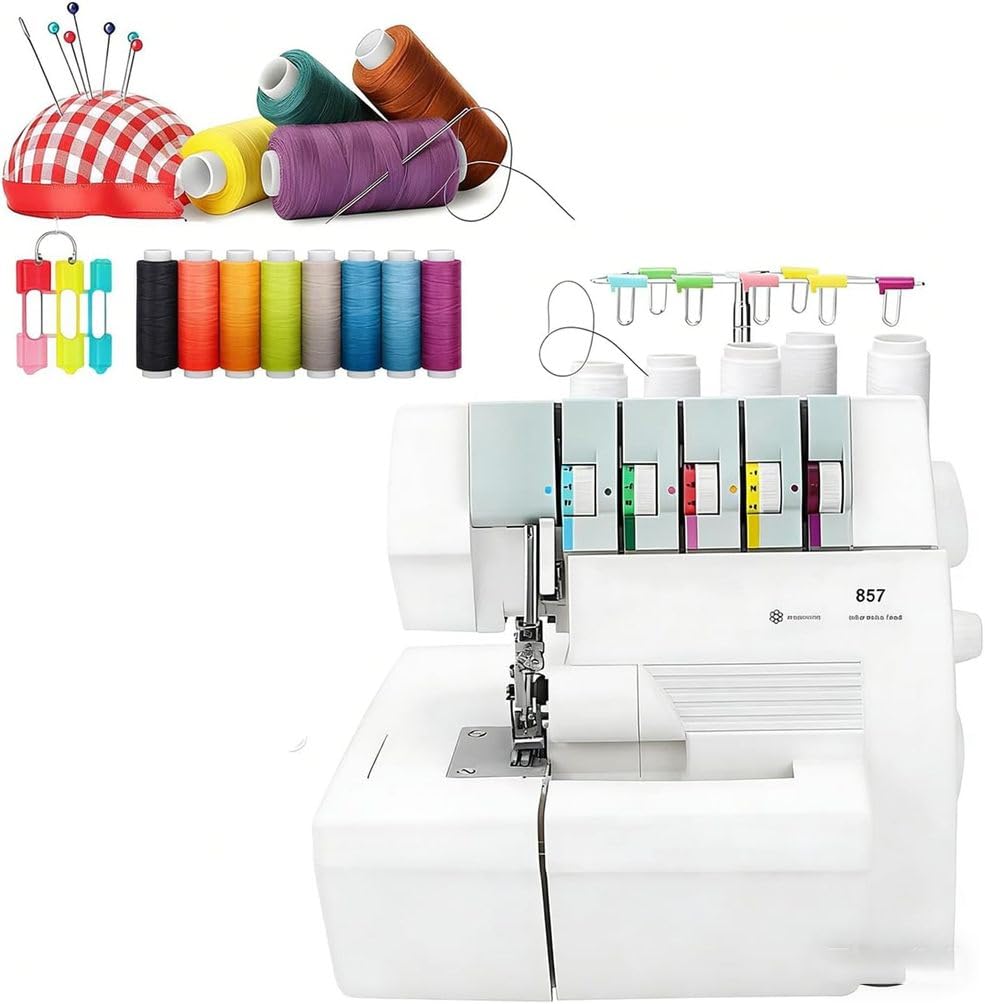 Cyfrowa regulacja ciśnienia Overlock Coverstitch, maszyny do szycia, przemysłowa maszyna overlock z regulowaną długością ściegu