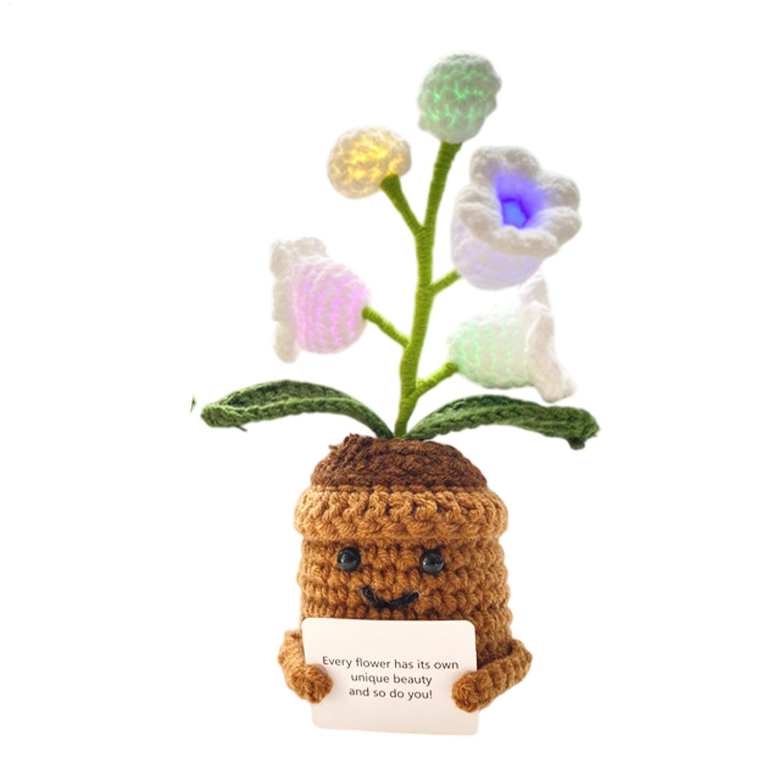 Rrlihjgu Lily Flower Lamp Crochet - Floral Crochet Night Table Lamp,Lily of The Valley Floral Tabletop Lamp for Bedroom, Living Room, Children's Room