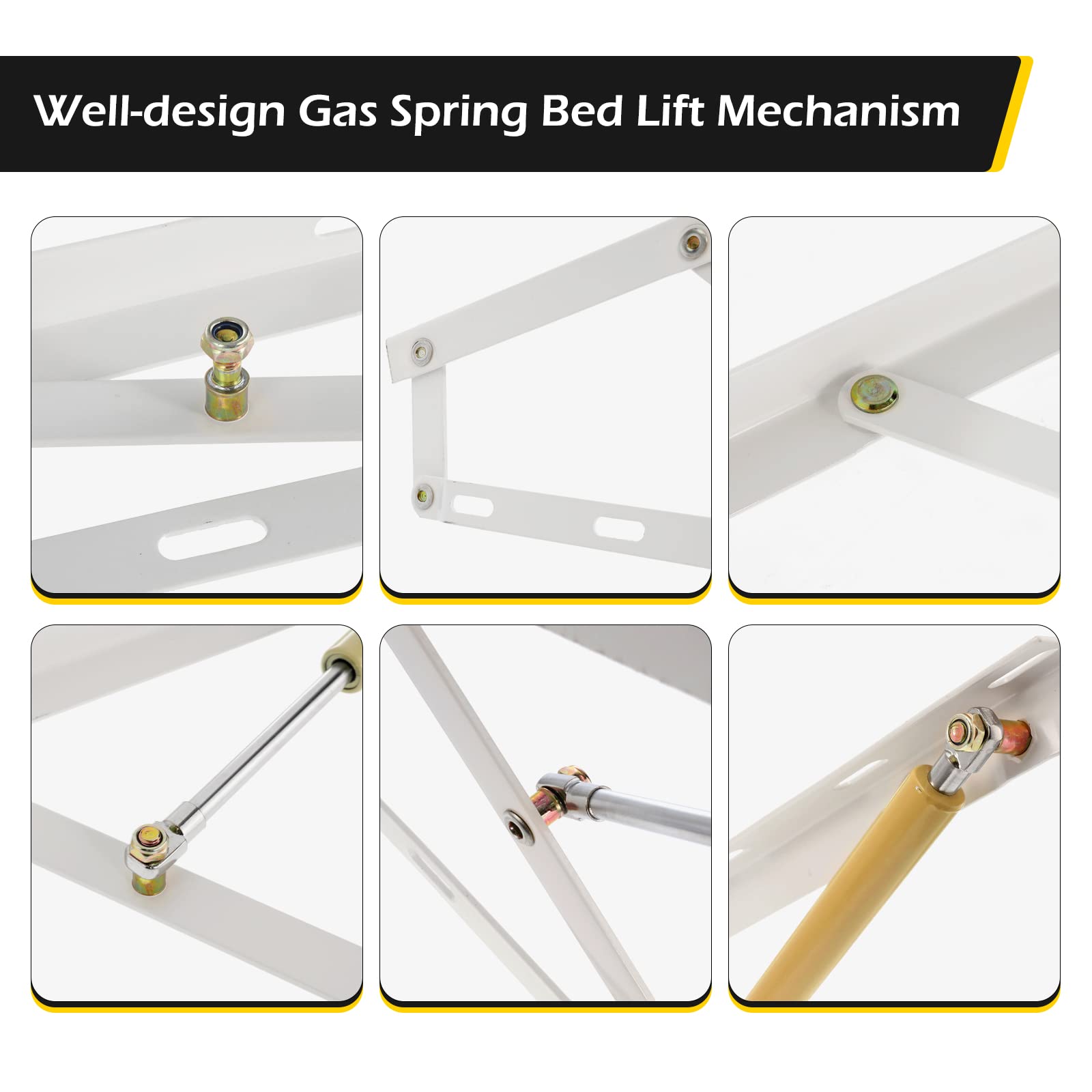 A Pair of 2FT Pneumatic Storage Bed Lift Mechanism Gas Spring Bed Storage Lift Kit Heavy Duty