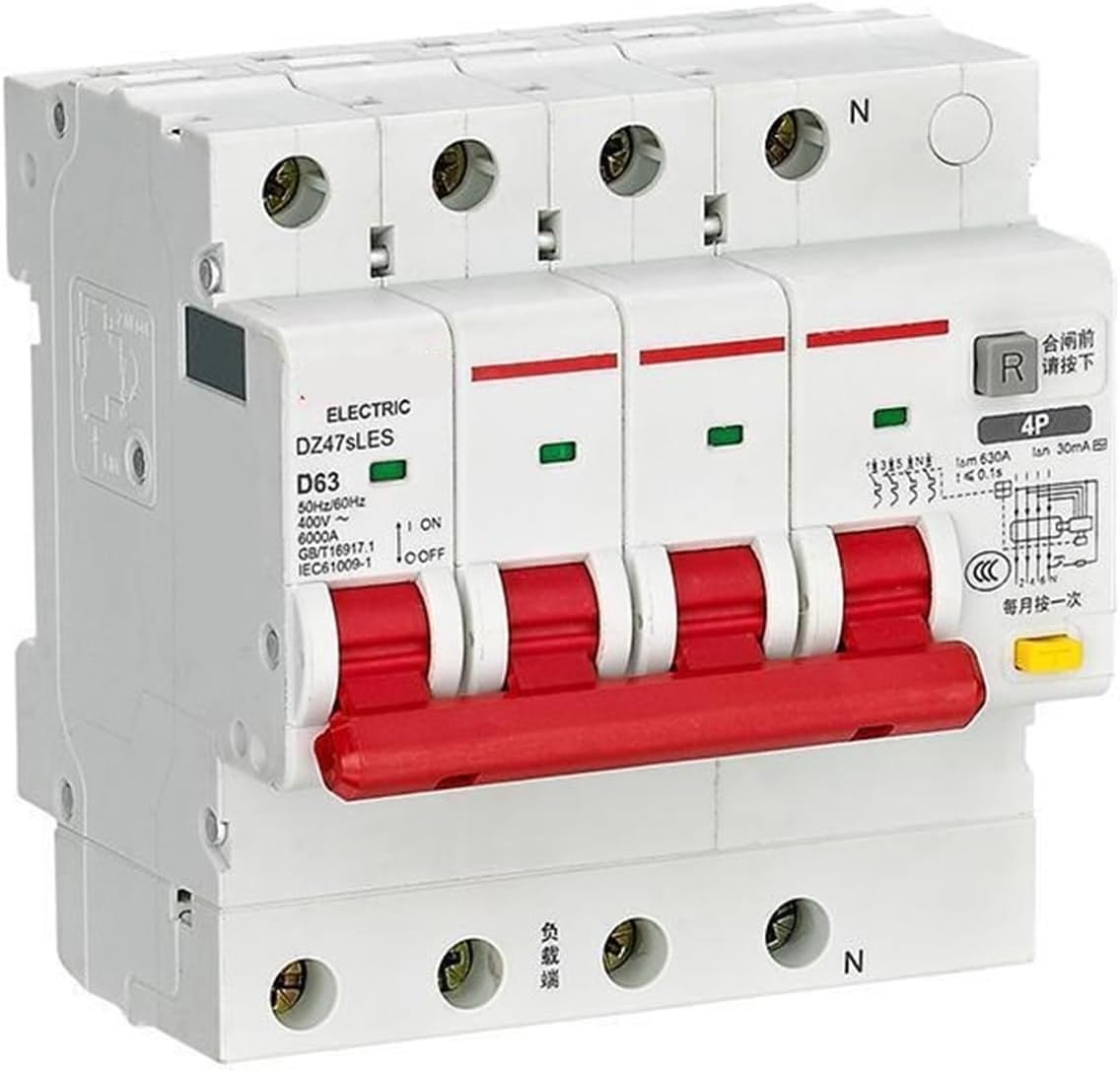 Miniature Leakage Circuit Breaker DZ47sLES Upper Incoming line 4P D Type 20A
