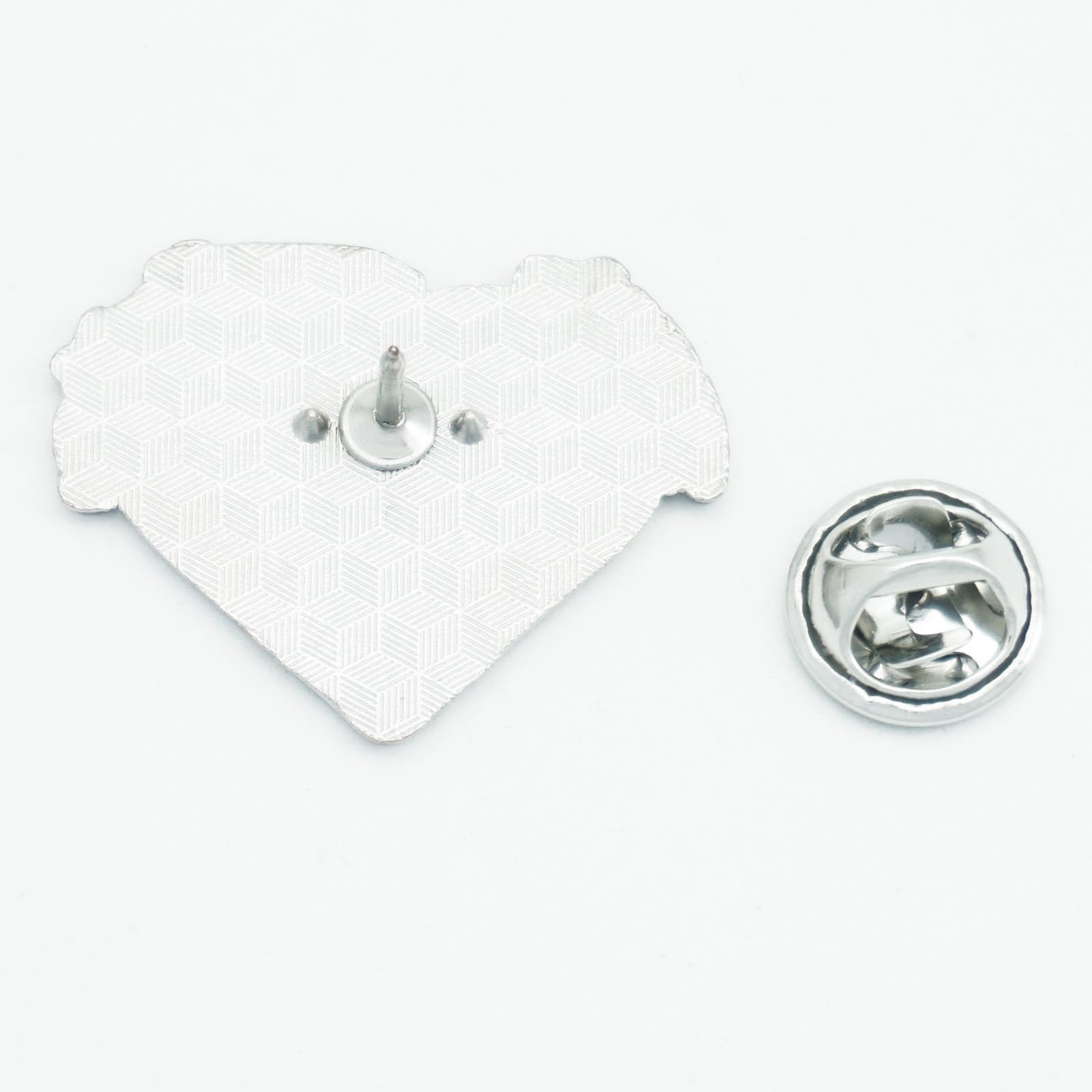 Spilla smaltata con scritta "You can be yourself with me", a forma di cuore irregolare, decorazione per vestiti e borse, Metallo, Senza pietra
