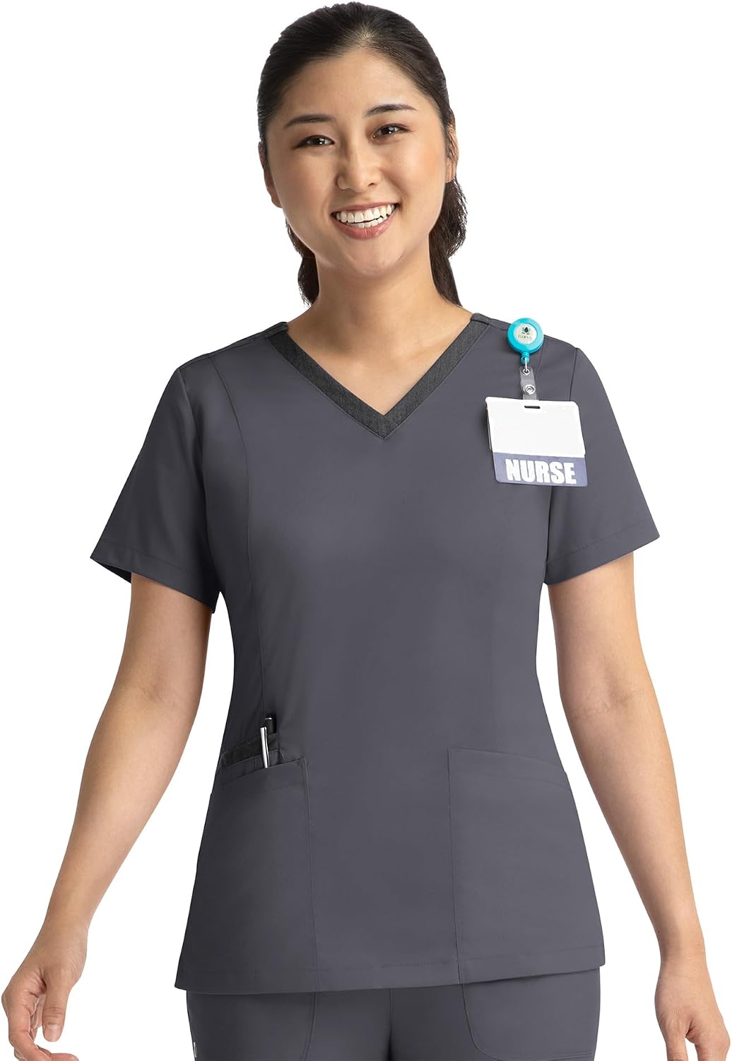 Maevn Matrix Women’s Contrast Double V-Neck Top