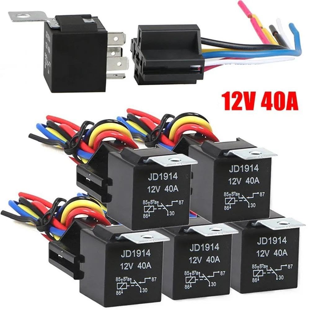 autopartes Retransmisión Automotriz Impermeable Del Coche De La Retransmisión 12v 5pin 40a Con La Retransmisión Auto Terminal De Cobre Roja Negra