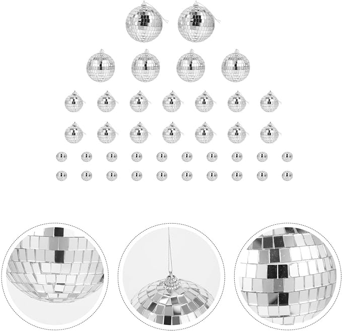 MAGICLULU 40 piezas bolas espejadas decorativas para fiesta miniatura 6