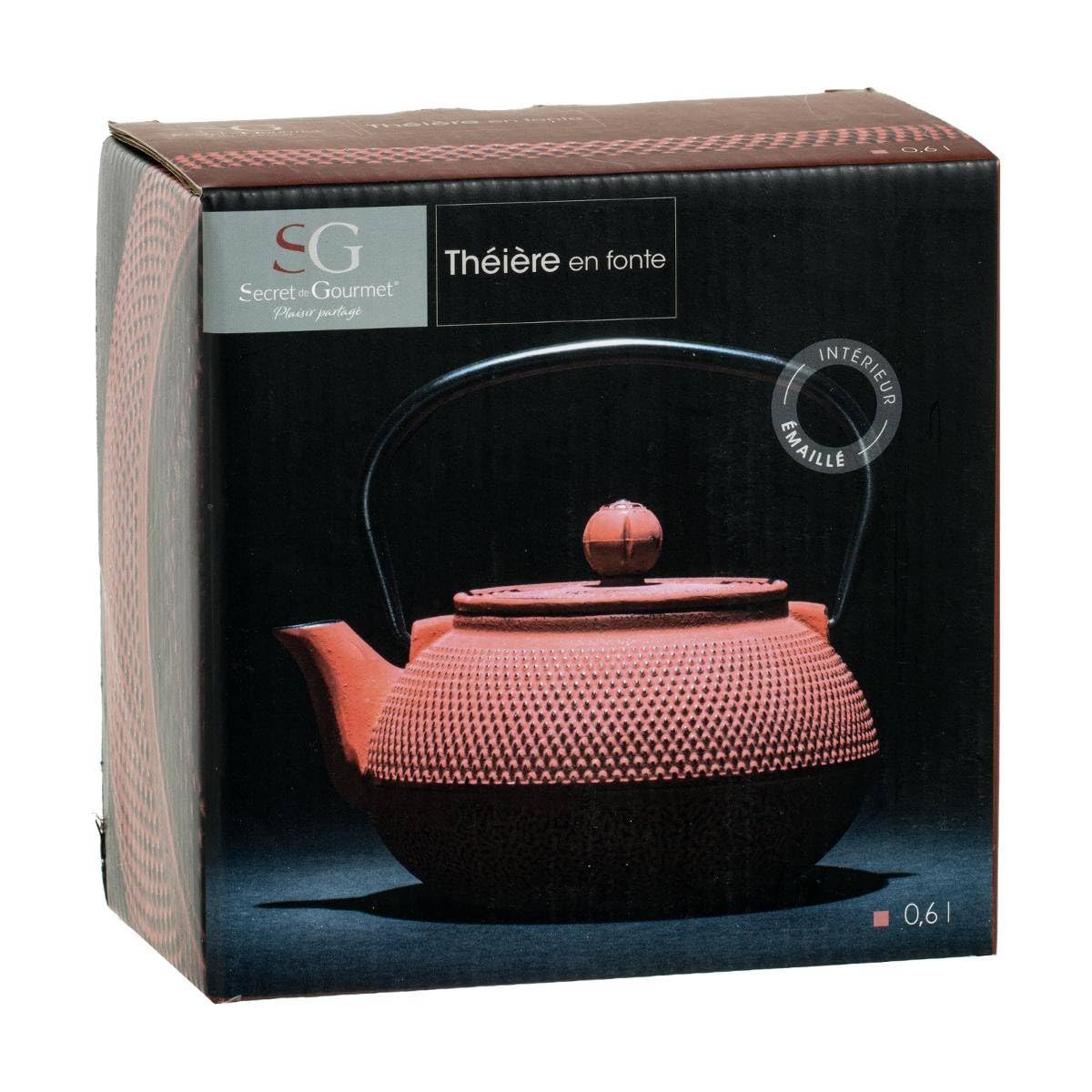 Secret de gourmets Theiere Fonte Dots Rouge 0,60L