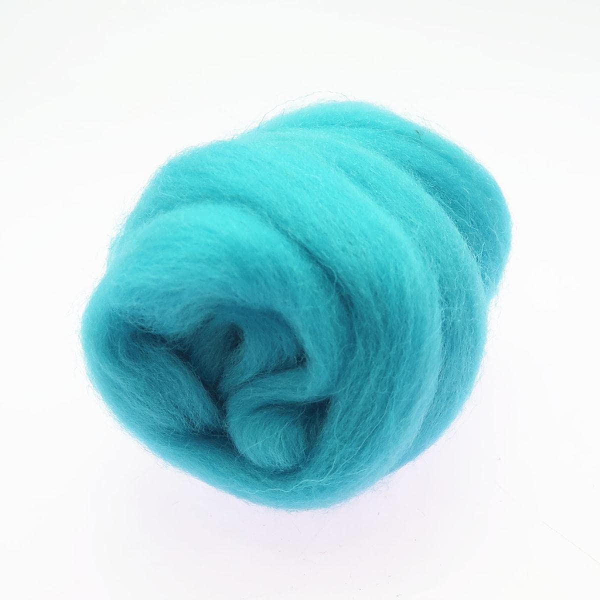 66S Blaue Farbserie Wollfaser zum Nadelfilzen Nassfilzen Wollfilzen Handarbeit Spinnen DIY Bastelmaterialien - 32,200 g
