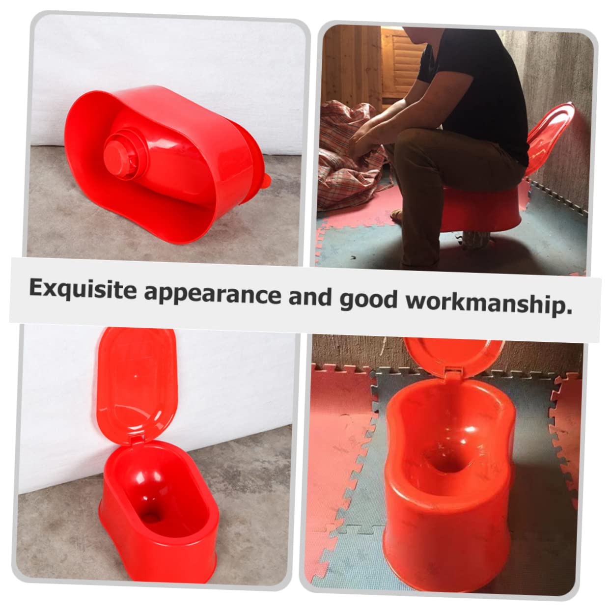 Zerodeko Dicke PVC Tragbare Toilette für Baustellen mit Einfachem Design aus Kunststoff Leicht und Sicher zu Verwenden für Bauarbeiter und Außeneinsatz Zufällige Farbe