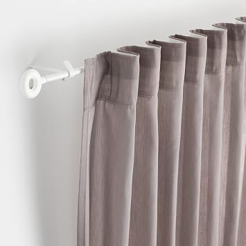 Perde çubuğu seti, beyaz, 140 cm