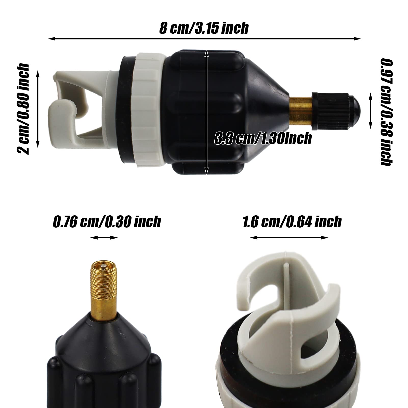 NEERIX 4er Set SUP Pumpen Adapter – Für Schlauchboote, Kajaks & Kanus, Aus Nylon, Universal, Leicht & Tragbar