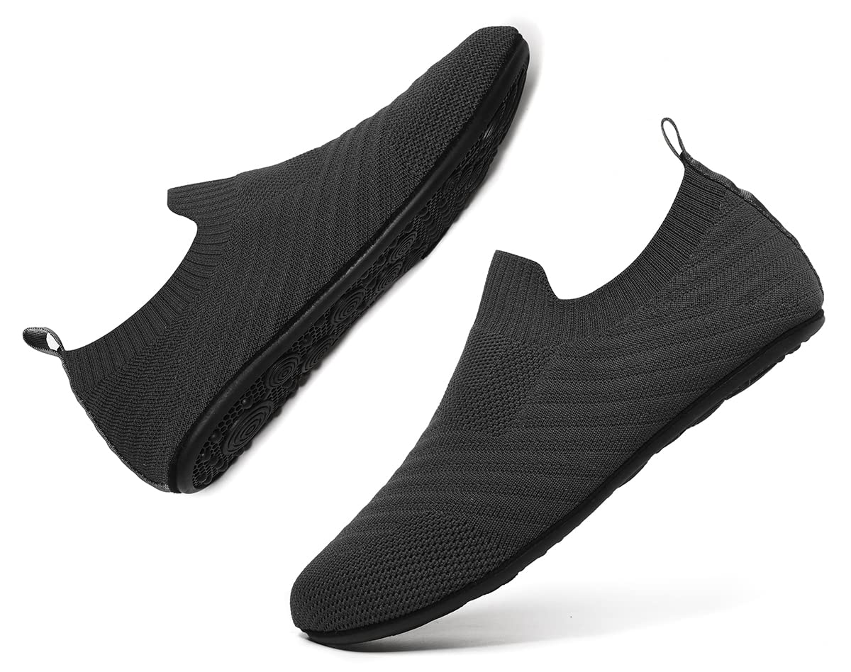 Adult Lightweight Slip-on Grip Indoor House Slippers Non-slip Barefoot House Home Floor Shoes for Women Men