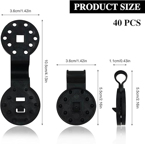 Miniatura 2 de 40 clips de plástico redondos de plástico para sombra, clips de tela para sombra, agarre de bloqueo resistente para invernadero, jardín, agrícola,