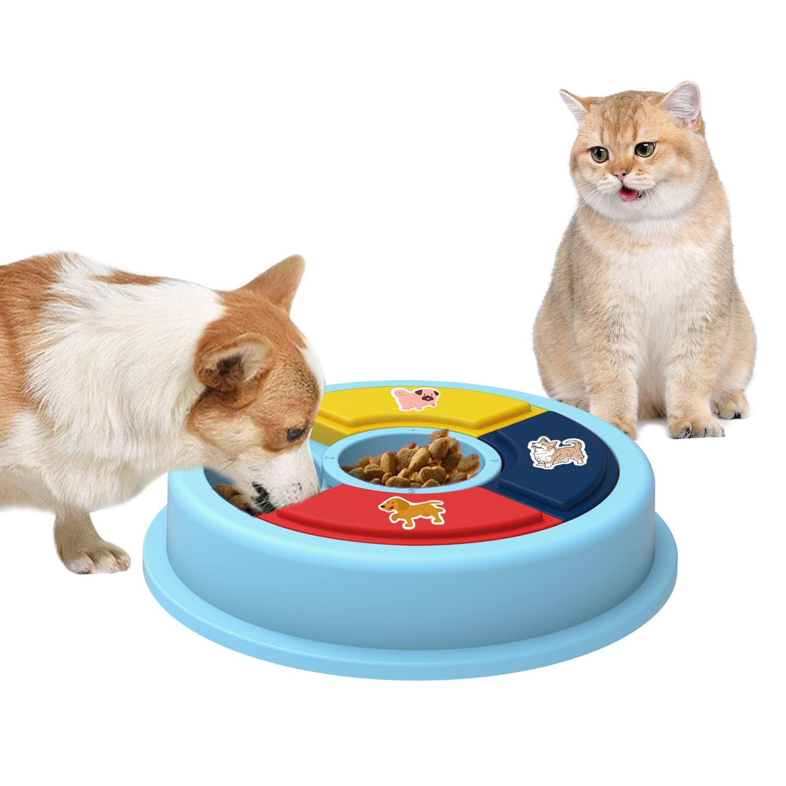 Photo 1 of 2 pack of Wridaba Interactive Cat Toy, Cat Feeder Toy, Treat Dispensing Toy Cat Stimulation Toy for Kitten Training Perfect for Pet Interactive Training Toy Box (Green Puzzle Plate+Dispenser Ball+Bell Ball)