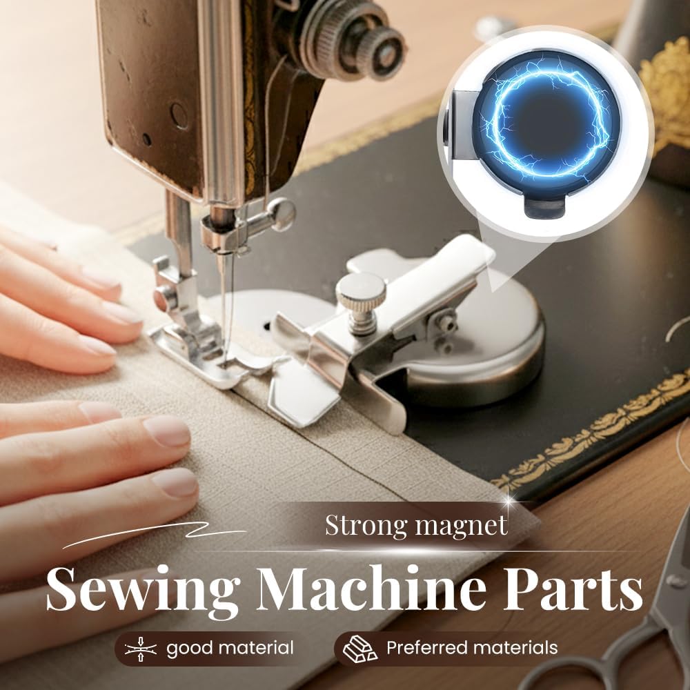 Adjustable Magnetic Seam Guide | Multi-Purpose Sewing & Quilting Guide with Round Edge & Adjustable Clip | Magnet Guide Tool for Straight & Curved Stitching (3PCS)