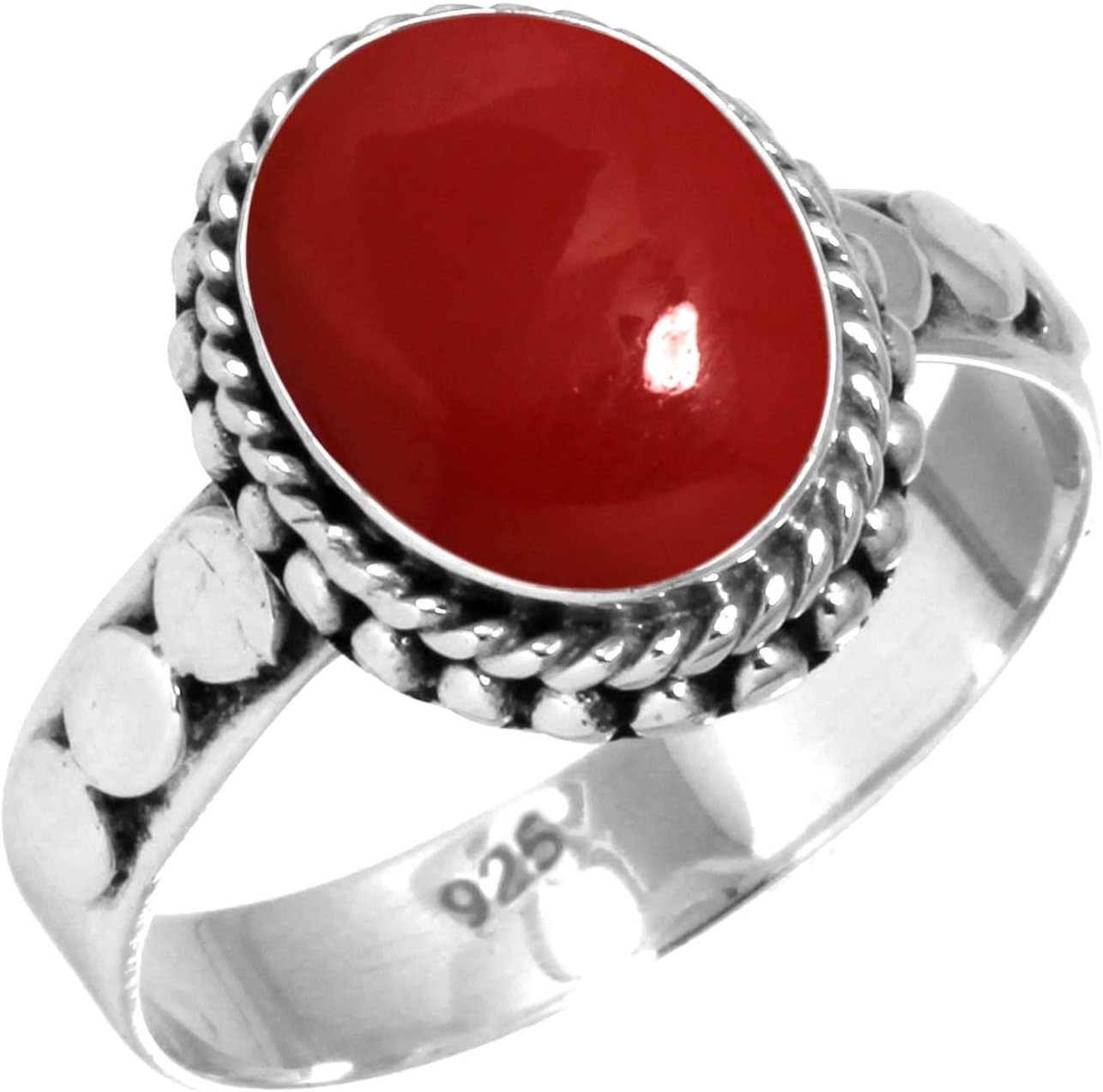 Genuine 925 Sterling Silver Handmade Jewelry Oval Lapis, Rose Quartz, Pearl, Garnet Natural Gemstone Boho Ring For Women