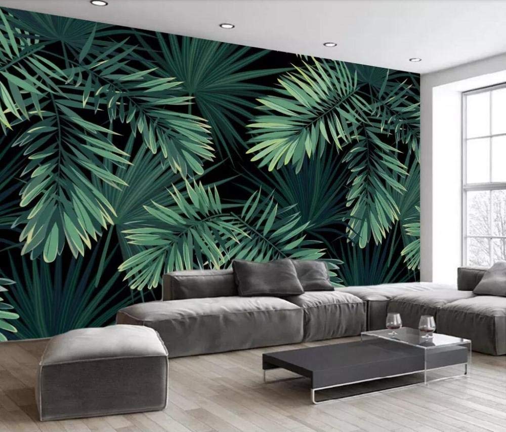 Papier peint forêt tropicale feuille de bananier murale européenne
