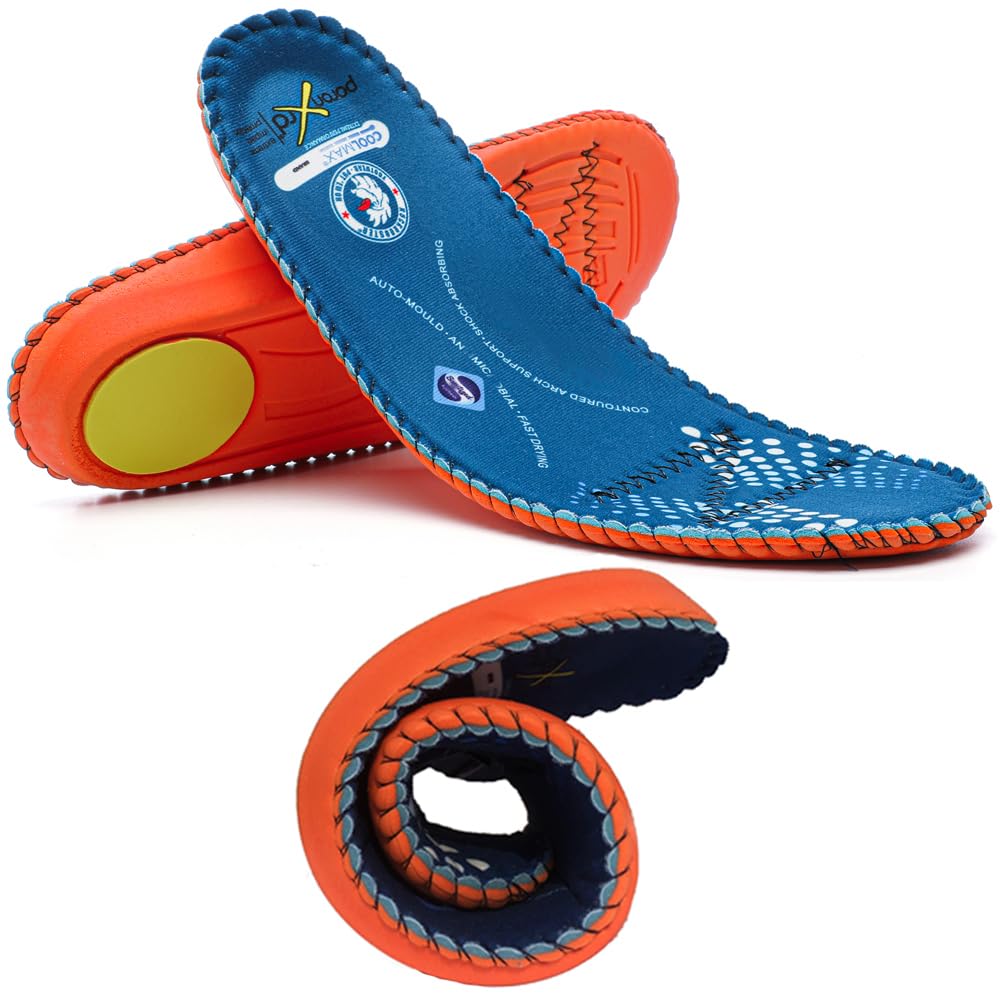 ROCKROOSTER Anti-Fatigue Work Boot Insoles – PU & Memory Foam Inserts with Shock Absorbing Heel Cushion, High Arch Stability and Long-Lasting Comfort