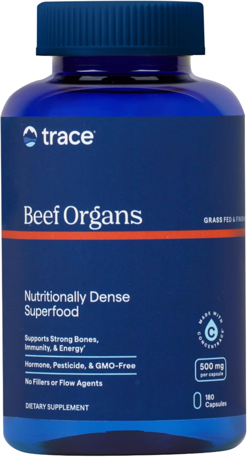 Trace Minerals Beef Organs - Beef Organ Supplement for Daily Wellness - Immune System, Heart, Energy, Hair, Skin & Bone Health - Natural Superfood - Keto & Paleo-Friendly - 180 Count (30 Servings)