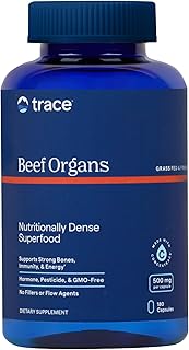 Trace Minerals Beef Organs - Beef Organ Supplement for Daily Wellness - Immune System, Heart, Energy, Hair, Skin & Bone Health - Natural Superfood - Keto & Paleo-Friendly - 180 Count (30 Servings)
