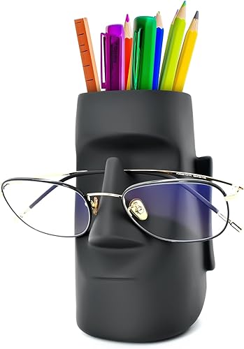 Soporte multifuncional hecho a mano para lentes y bolígrafo, organizador de escritorio para oficina, decoración del hogar, jarrón creativo,