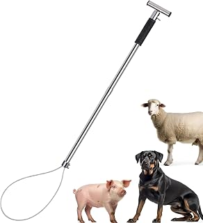 Dog Catcher Pole Animal Control Pole Stainless Steel Pig Holder Catcher Cat Catcher Pole Heavy Duty Catch Pole for Animals Cats Hogs Pigs and Small/Medium Dogs, Rod Length 30 inches