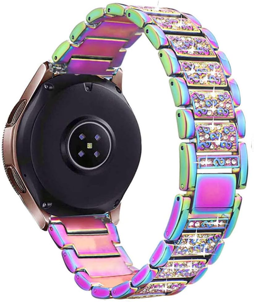 Bands Compatible with Samsung Galaxy Watch 4 Classic 46mm, Jewelry Bling Rhinestone Diamonds Metal Bracelet with Bezel Ring Cover Watch Fase Replacement Accessories for Women Men.