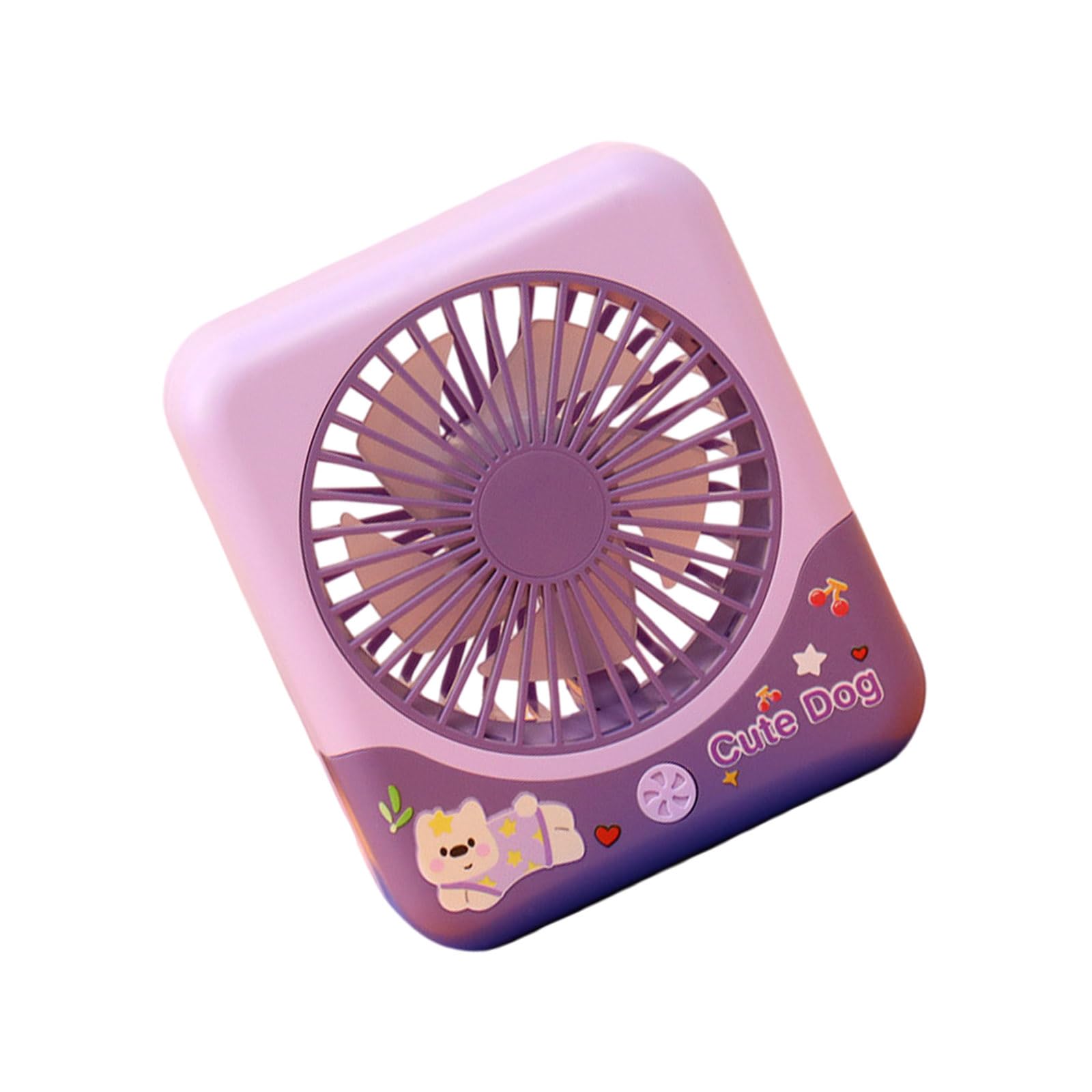 CAZSTYK Portable Cartoon Desk Fan with Night Light Adjustable 3 Speeds Home Desktop for Dorm Room Home Offices Travel Portable Desk with Night Light