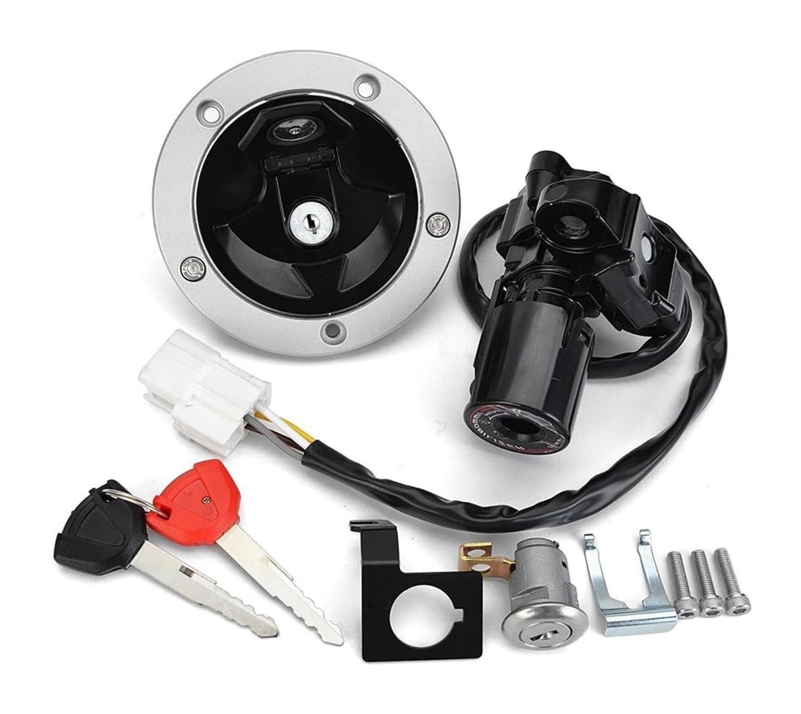 Cerradura De Encendido para Kawasaki para ZX1000 para Ninja 1000 2011-2017 27045-5492 27005-0568 Interruptor Arranque Bloqueo Motocicleta Tanque Combustible 2 Llaves