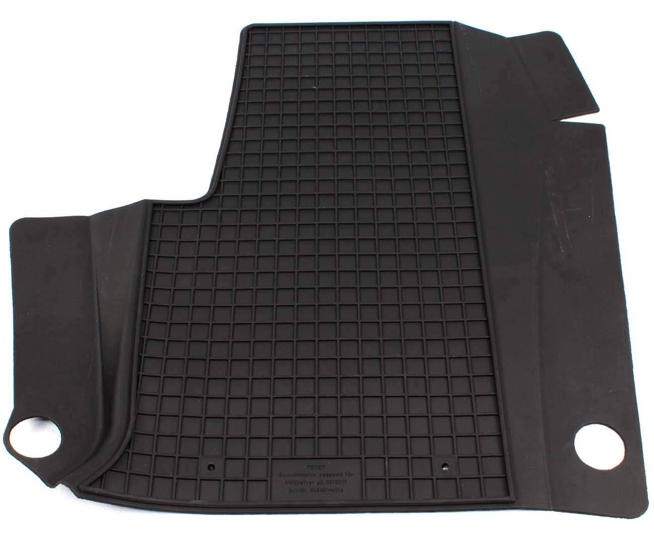 Petex 64510 Fußmatte Gummimatte Vorne Matte schwarz Kompatibel mit VW CRAFTER Pritsche/Fahrgestell SZ