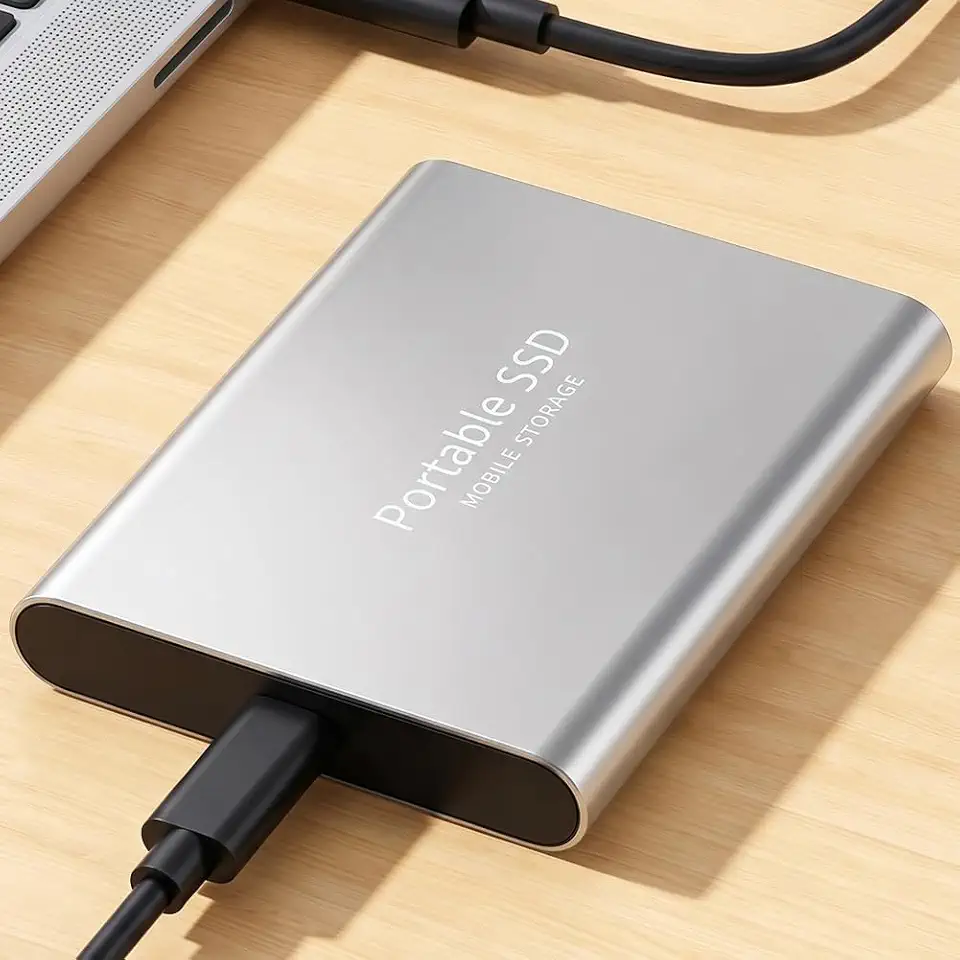 SSD portátil de 2 TB, unidade de estado sólido externa, expansão de armazenamento de grande capacidade para telefone e computador, prata