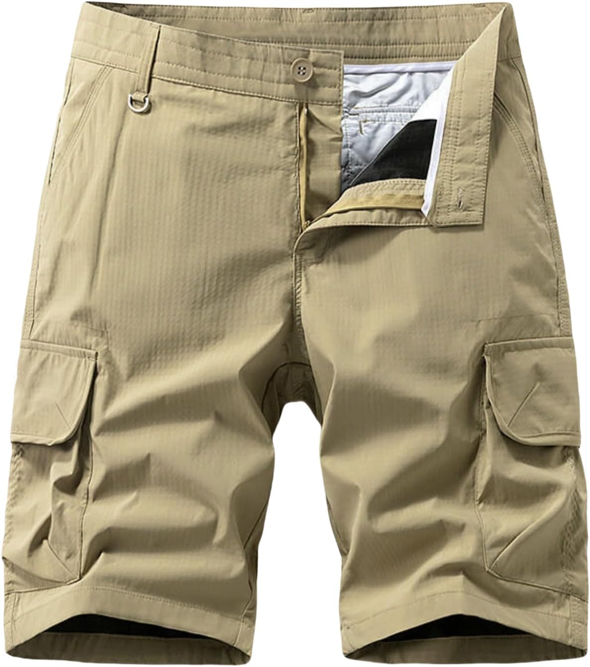 Men's Summer Outdoor Solid Color Workwear Shorts,Casual Loose Fit Five-Point Style